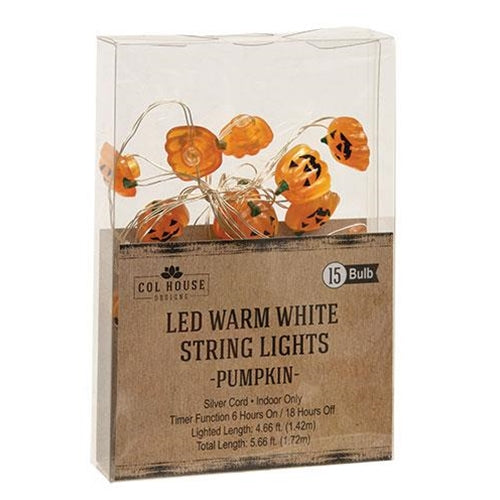 LED Timer Jack O Lantern Lights 15ct