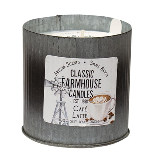Cafe Latte Fluted Tin Candle 12oz