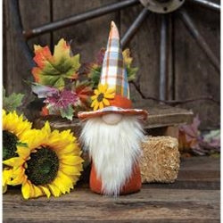 Harvest Plaid Sunflower Gnome Sitter