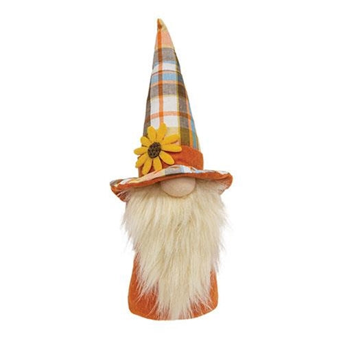 Harvest Plaid Sunflower Gnome Sitter