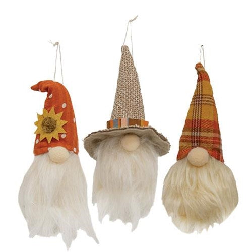 Harvest Gnome Ornament 3 Asstd.