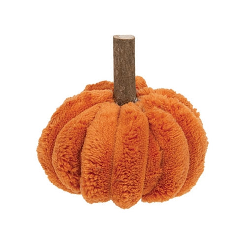 Orange Ribbed Plush Small Pumpkin