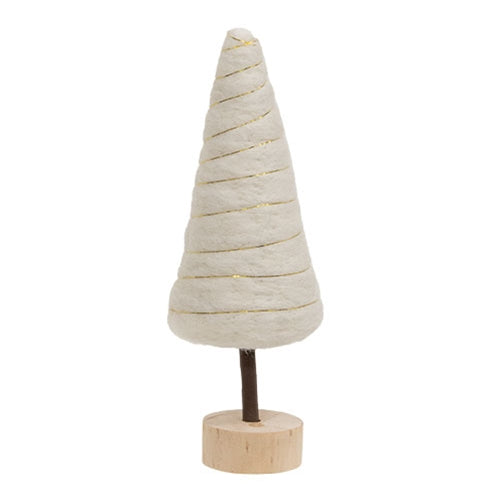 Cream Felted Wool Tree 8.5"H