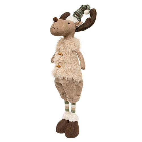 Fuzzy Tan Vest Reindeer w/Extendable Legs