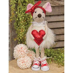 Standing Mouse with Red Heart