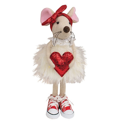 Standing Mouse with Red Heart