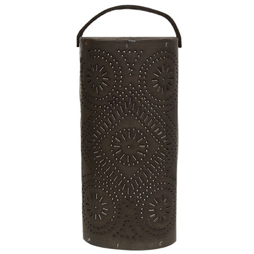 Wood & Punched Tin Candle Lantern