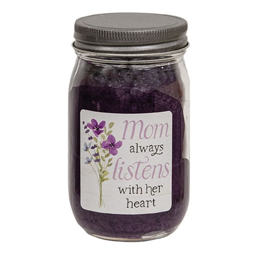 Mom Always Listens Black Raspberry Harvest Pint Jar Candle