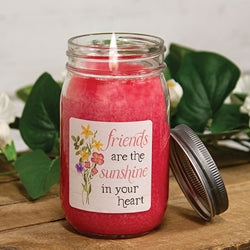 Friends Are the Sunshine in Your Heart Strawberry Lemonade Pint Jar Candle