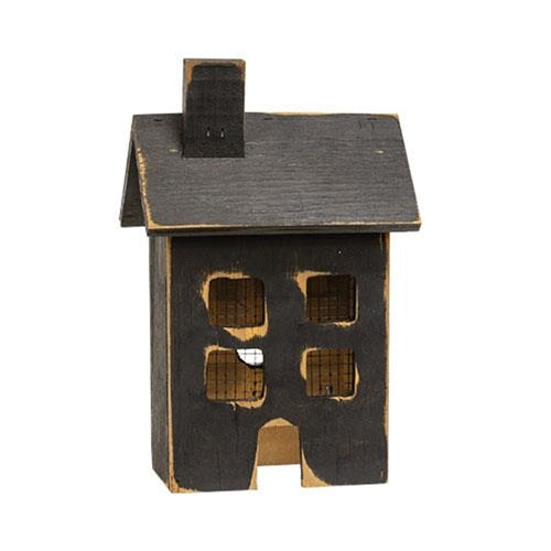 Distressed Wooden Small Black Light Up House