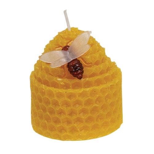 Yellow Honeycomb Bee Charm Candle