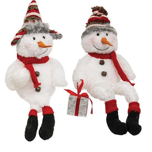 Stuffed Fleece Snowman Sitter 2 Asstd.