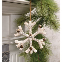 Birch Look Snowflake Hanger 8"