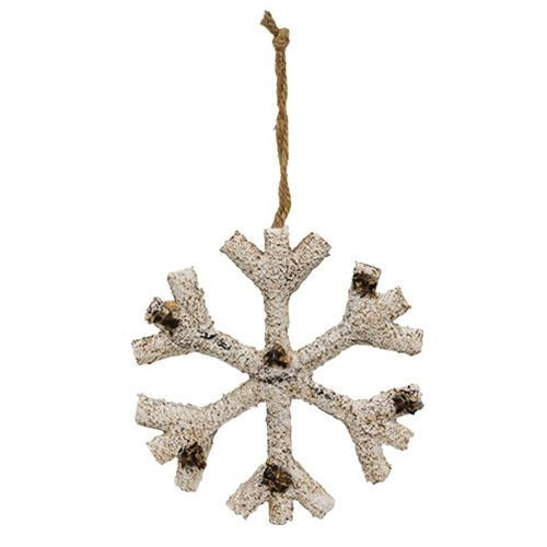 Birch Look Snowflake Hanger 8"