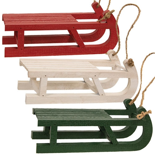 Small Painted Wooden Sled 3 Asstd.