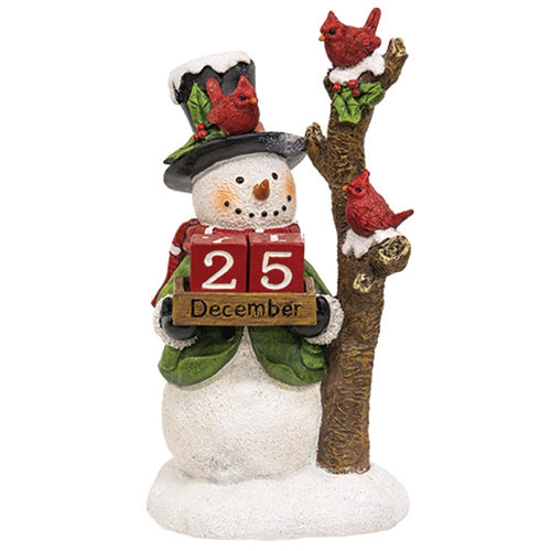 Resin Snowman & Cardinals Christmas Countdown