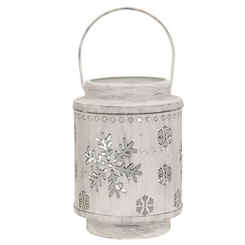 Shabby Chic Snow Metal Snow Flurry Lantern