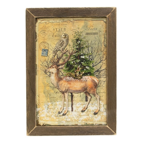 White Tails in Winter Framed Print 12x18