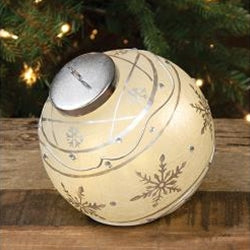 Silver Snowflake Light Up Ball Ornament