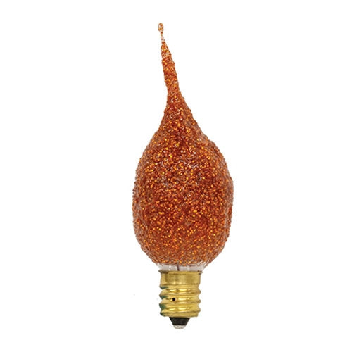 Orange Glitter Silicone Dipped Candelabra Base Bulb 4W