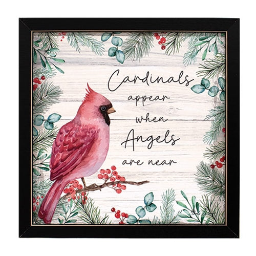 Cardinals Appear Framed Print 8" Sq.