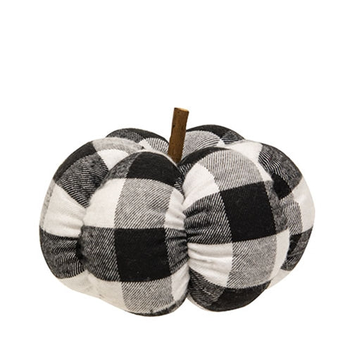 Black & White Buffalo check Stuffed Pumpkin 5"