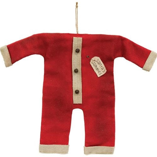 Santa's Jammies Red Large Hanger Ornament