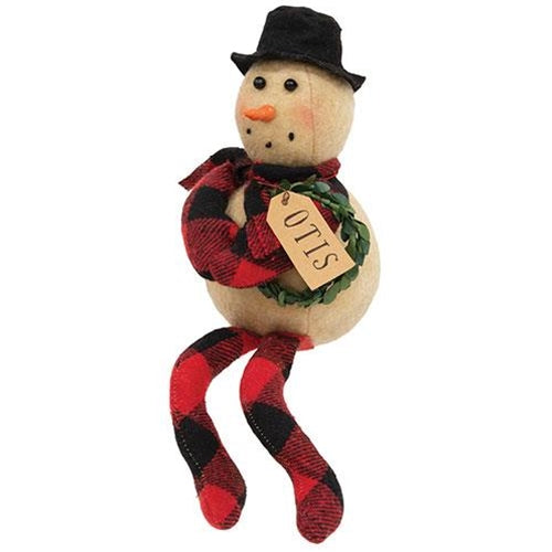 Otis Red & Black Buffalo Check Snowman Doll