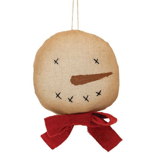 Primitive Snowman Head Ornament