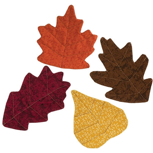 4/Set Quilted Fall Leaves