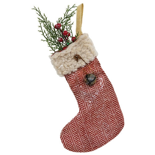 Iced Winter Greenery Stocking Ornament