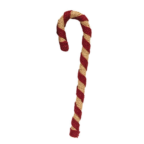 Red & Natural Jute Candy Cane Medium