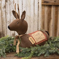 Stuffed Primitive Sleigh Rides Prancer Reindeer Sitter