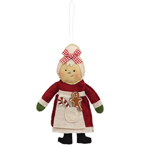 Stuffed Felt Mrs. Claus Ornament