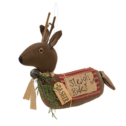 Stuffed Primitive Sleigh Rides Dasher Reindeer Sitter