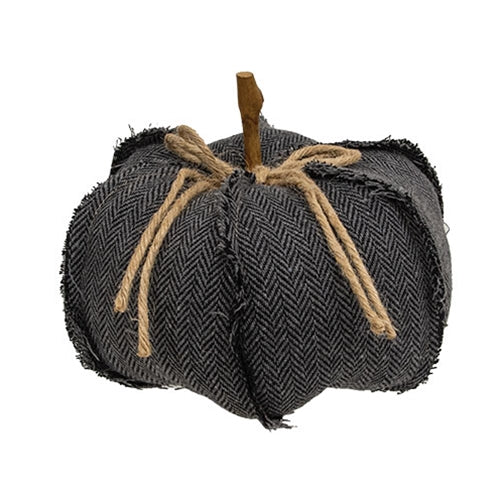 Dark Gray Chevron Pumpkin Large