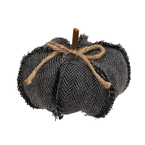 Dark Gray Chevron Pumpkin Small