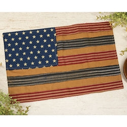 Primitive Rag Strip American Flag Placemat