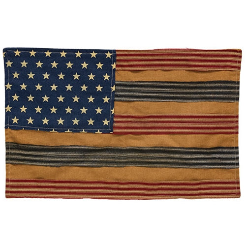 Primitive Rag Strip American Flag Placemat