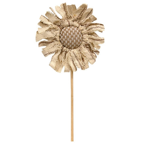 Striped & Weave Pattern Sunflower Pick 13.5"