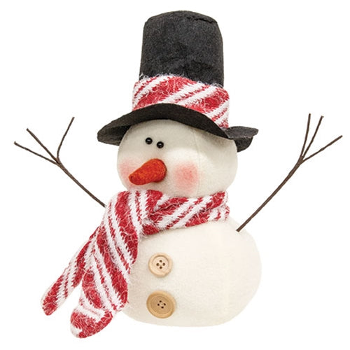 Stuffed Candy Cane Scarf Frosty Snowman