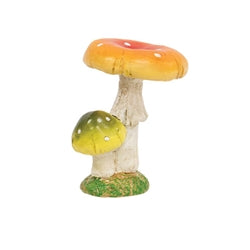 6/Set Resin Double Mushroom Figurines in Wooden Crate