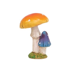 6/Set Resin Double Mushroom Figurines in Wooden Crate