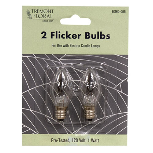 2/Pkg Flicker Candle Bulbs 1 W