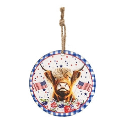God's Country Round Cow Ornament 3 Asstd.