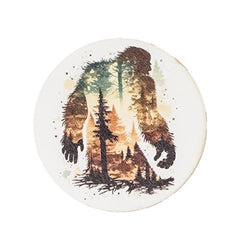 Bigfoot Forest Silhouette Magnet 3.5" Dia. 2 Asstd.