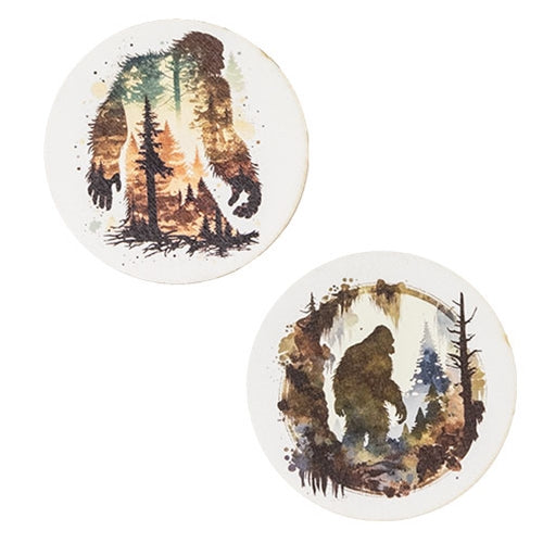 Bigfoot Forest Silhouette Magnet 3.5" Dia. 2 Asstd.