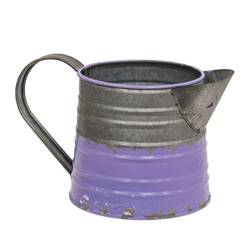 Mini Violet & Galvanized Metal Water Pitcher