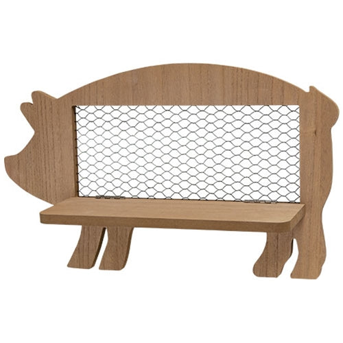 Folding Chicken Wire & Wood Pig Shelf