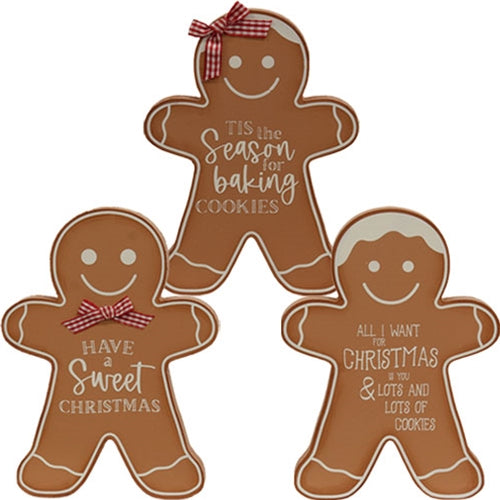 3/Set Christmas Words Gingerbread Sitters